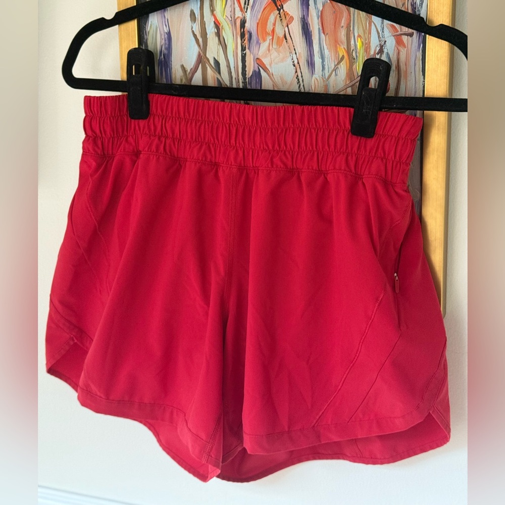 Lululemon Athletica Red Athletic Shorts with Elastic Waistband